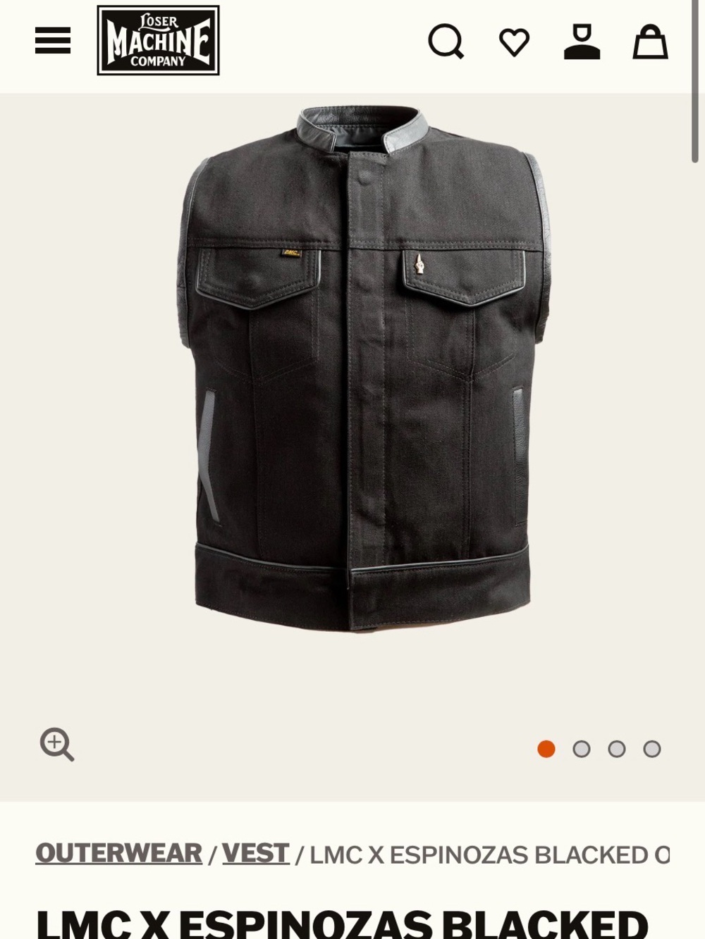 LMC x Espinozas Black Men's Motorcycle Vest